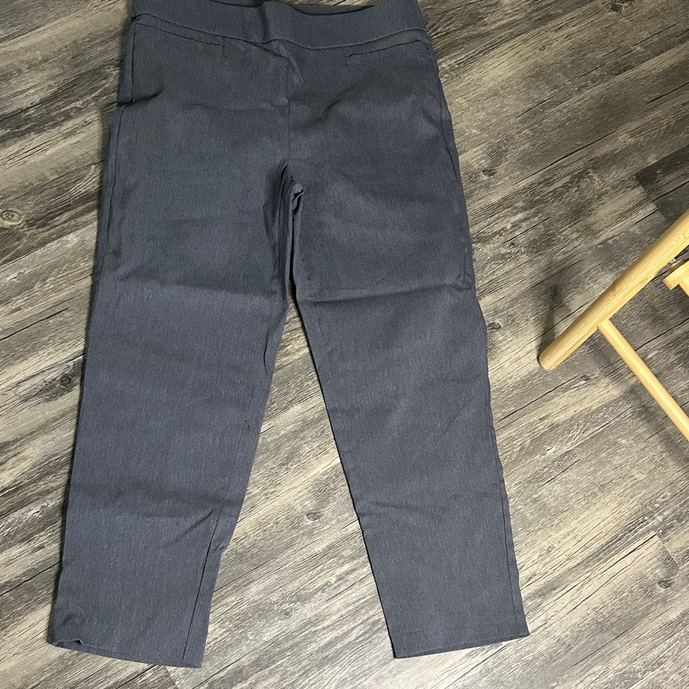 Alfred Dunner Straight Leg Pull-On Pants in Charcoa